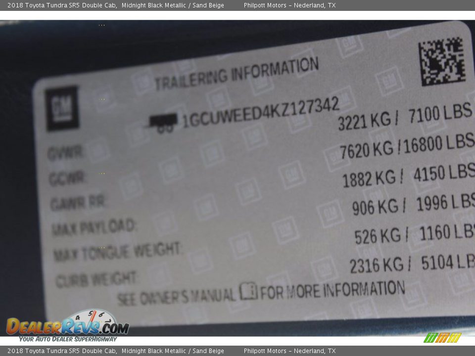 2018 Toyota Tundra SR5 Double Cab Midnight Black Metallic / Sand Beige Photo #30