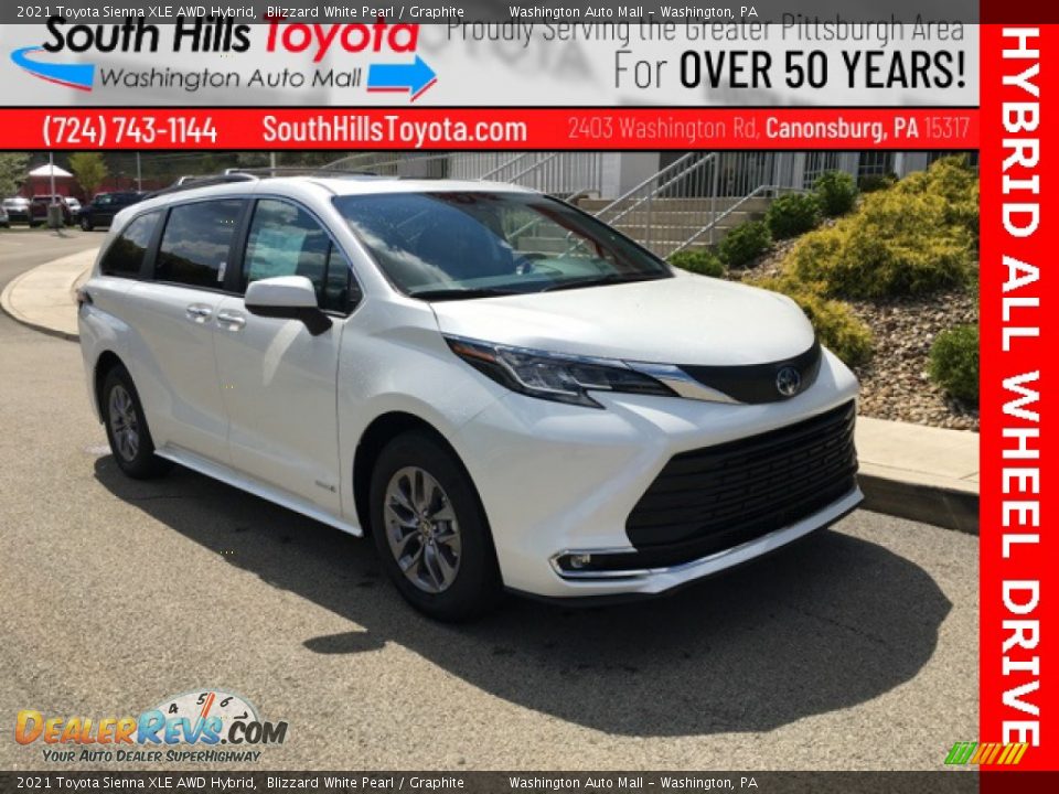 2021 Toyota Sienna XLE AWD Hybrid Blizzard White Pearl / Graphite Photo #1