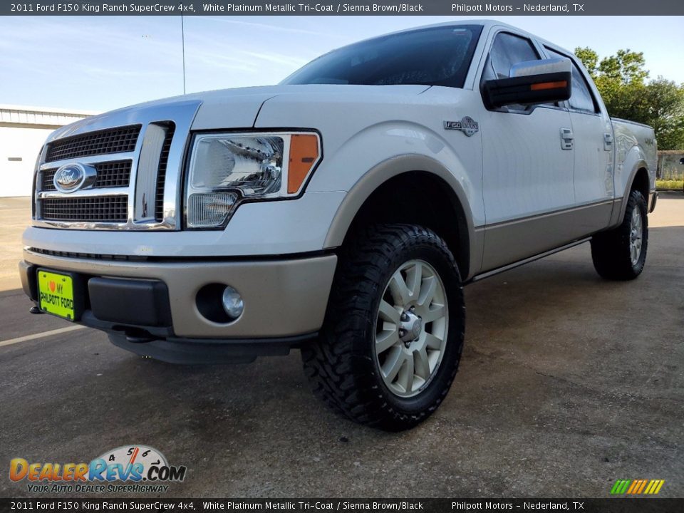 2011 Ford F150 King Ranch SuperCrew 4x4 White Platinum Metallic Tri-Coat / Sienna Brown/Black Photo #2