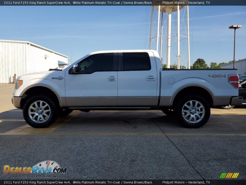 2011 Ford F150 King Ranch SuperCrew 4x4 White Platinum Metallic Tri-Coat / Sienna Brown/Black Photo #7