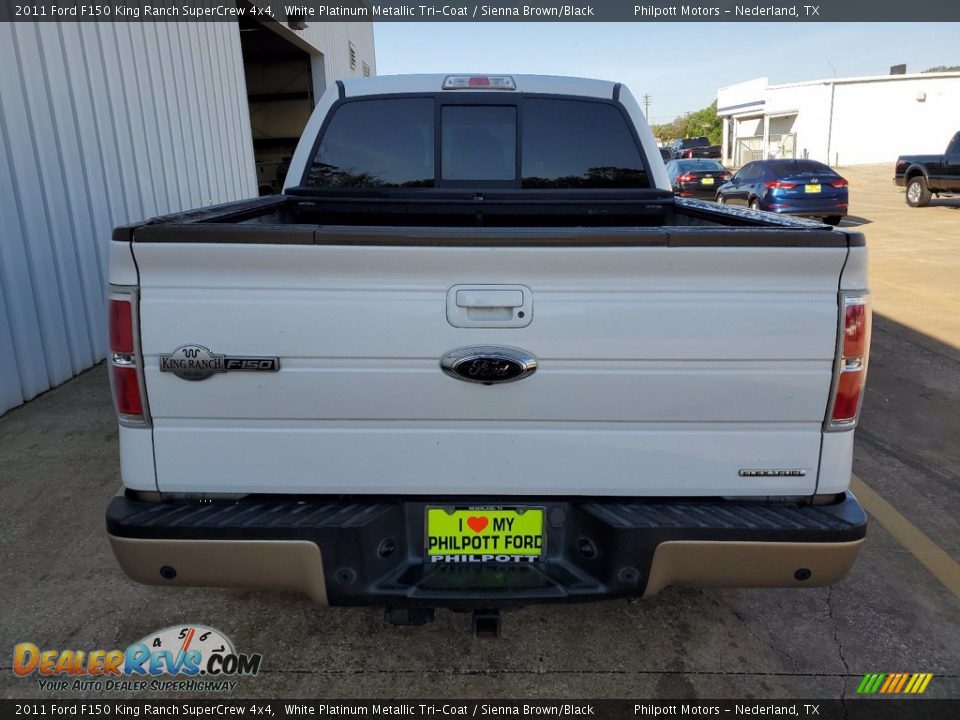 2011 Ford F150 King Ranch SuperCrew 4x4 White Platinum Metallic Tri-Coat / Sienna Brown/Black Photo #8