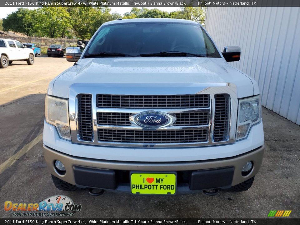 2011 Ford F150 King Ranch SuperCrew 4x4 White Platinum Metallic Tri-Coat / Sienna Brown/Black Photo #9