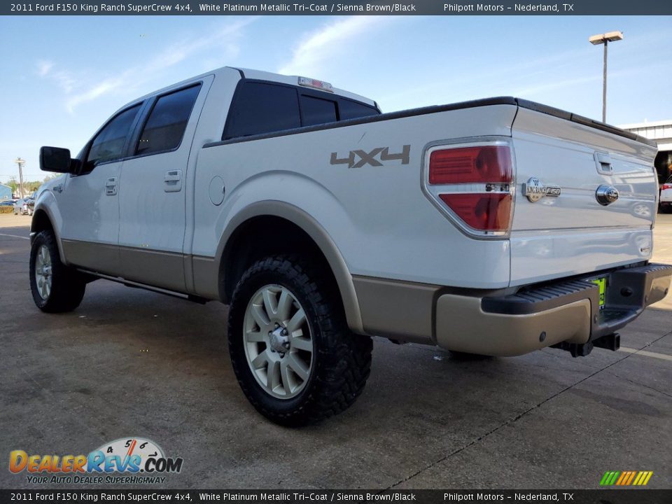 2011 Ford F150 King Ranch SuperCrew 4x4 White Platinum Metallic Tri-Coat / Sienna Brown/Black Photo #11