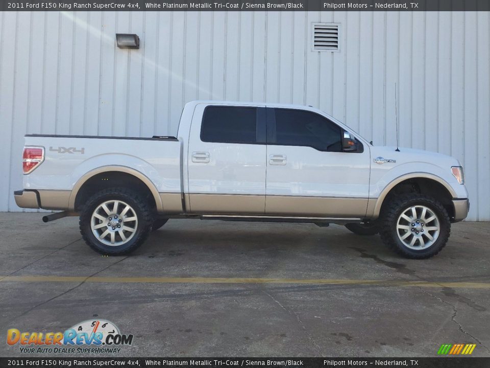 2011 Ford F150 King Ranch SuperCrew 4x4 White Platinum Metallic Tri-Coat / Sienna Brown/Black Photo #12