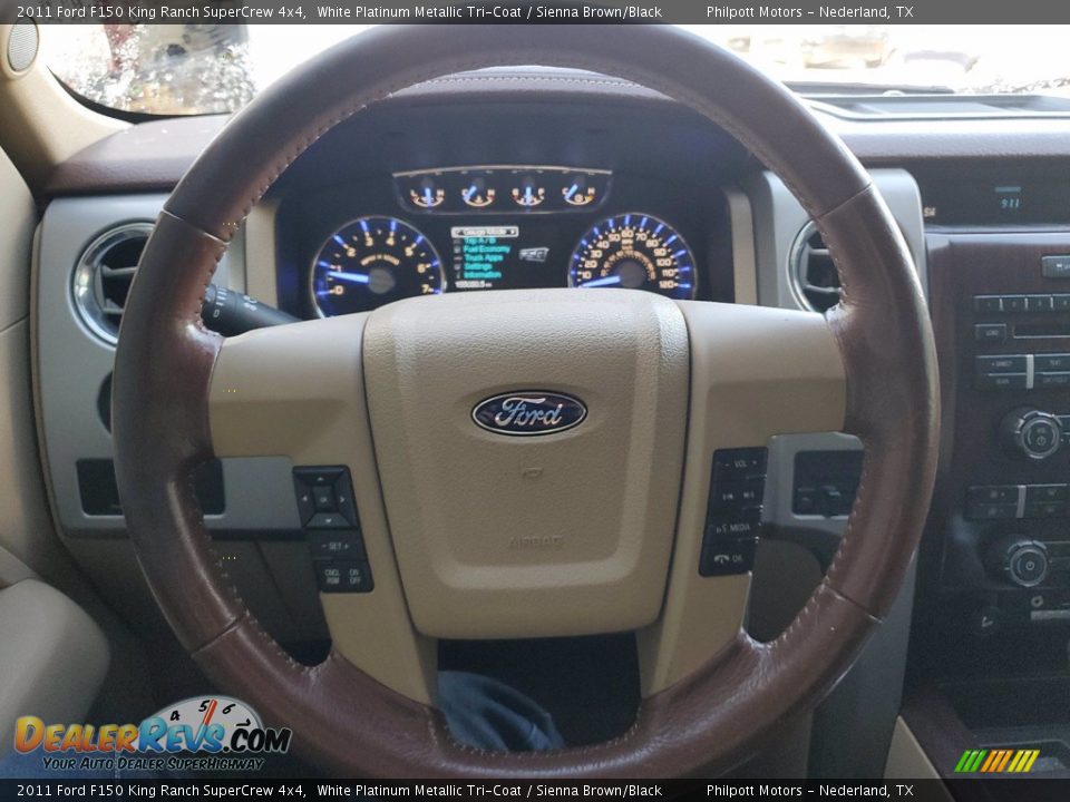 2011 Ford F150 King Ranch SuperCrew 4x4 White Platinum Metallic Tri-Coat / Sienna Brown/Black Photo #15