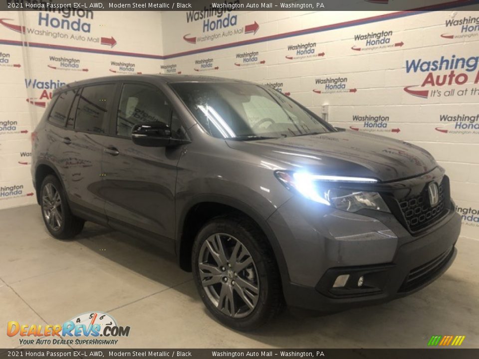 2021 Honda Passport EX-L AWD Modern Steel Metallic / Black Photo #2