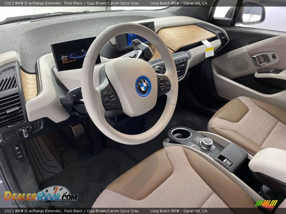 2021 BMW i3 w/Range Extender Fluid Black / Giga Brown/Carum Spice Gray Photo #12