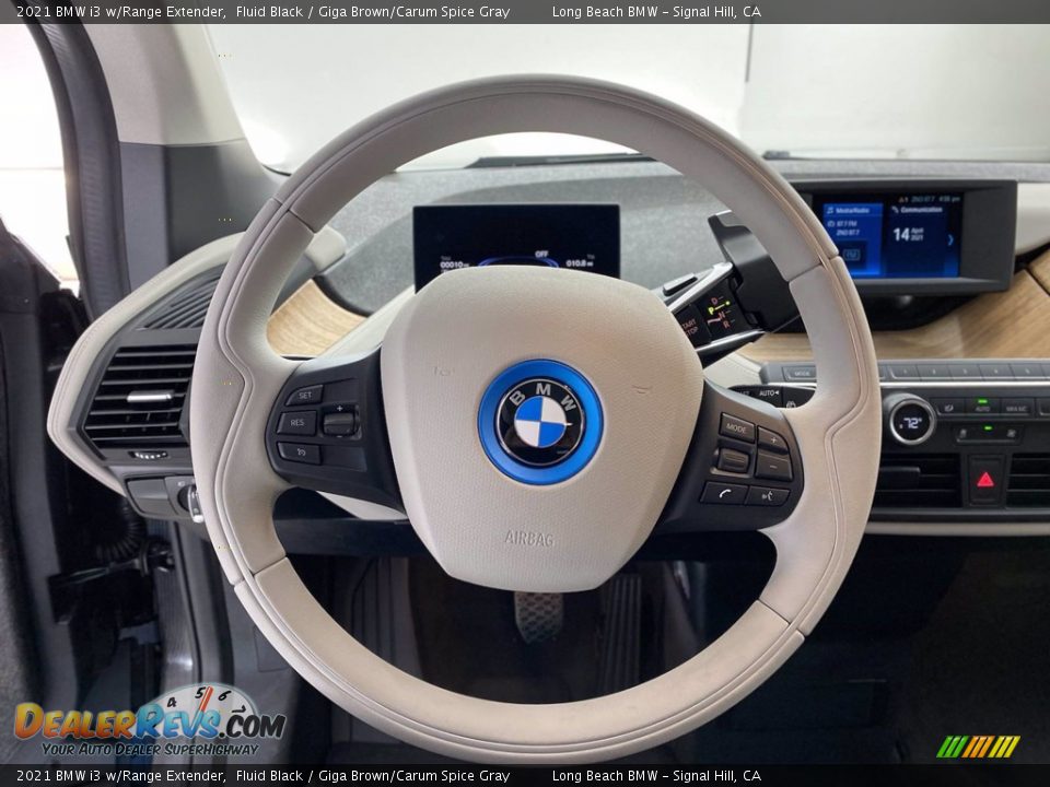 2021 BMW i3 w/Range Extender Fluid Black / Giga Brown/Carum Spice Gray Photo #14