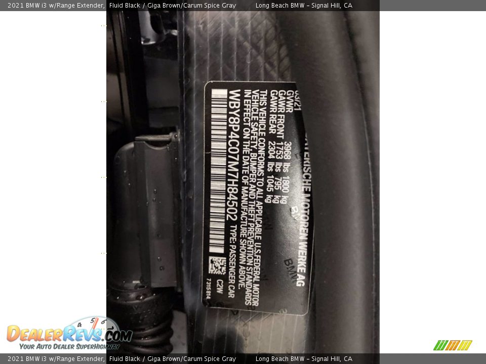 2021 BMW i3 w/Range Extender Fluid Black / Giga Brown/Carum Spice Gray Photo #25