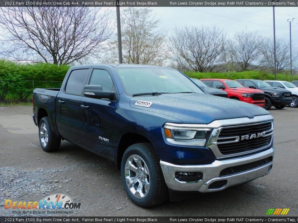 2021 Ram 1500 Big Horn Crew Cab 4x4 Patriot Blue Pearl / Light Frost Beige/Black Photo #3