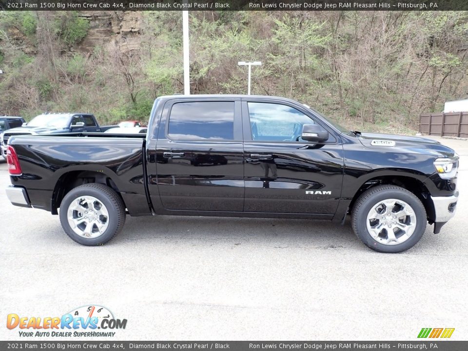 2021 Ram 1500 Big Horn Crew Cab 4x4 Diamond Black Crystal Pearl / Black Photo #6