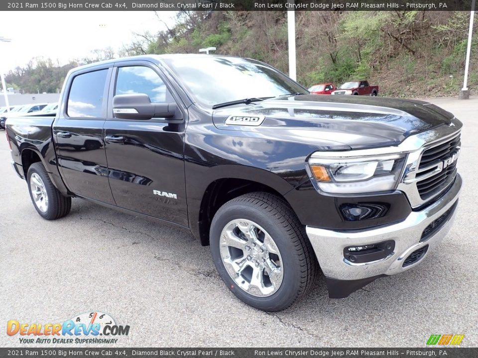 2021 Ram 1500 Big Horn Crew Cab 4x4 Diamond Black Crystal Pearl / Black Photo #7