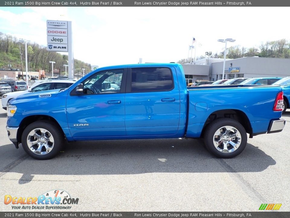 2021 Ram 1500 Big Horn Crew Cab 4x4 Hydro Blue Pearl / Black Photo #2