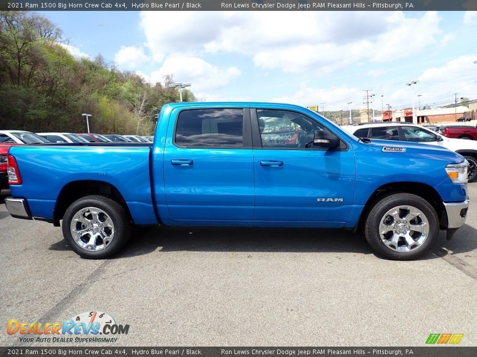 2021 Ram 1500 Big Horn Crew Cab 4x4 Hydro Blue Pearl / Black Photo #6