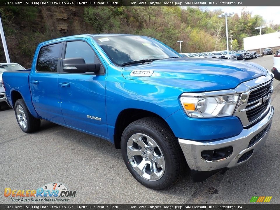 2021 Ram 1500 Big Horn Crew Cab 4x4 Hydro Blue Pearl / Black Photo #7