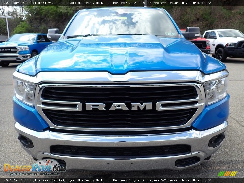 2021 Ram 1500 Big Horn Crew Cab 4x4 Hydro Blue Pearl / Black Photo #8