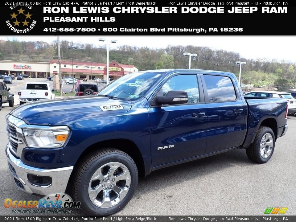 2021 Ram 1500 Big Horn Crew Cab 4x4 Patriot Blue Pearl / Light Frost Beige/Black Photo #1