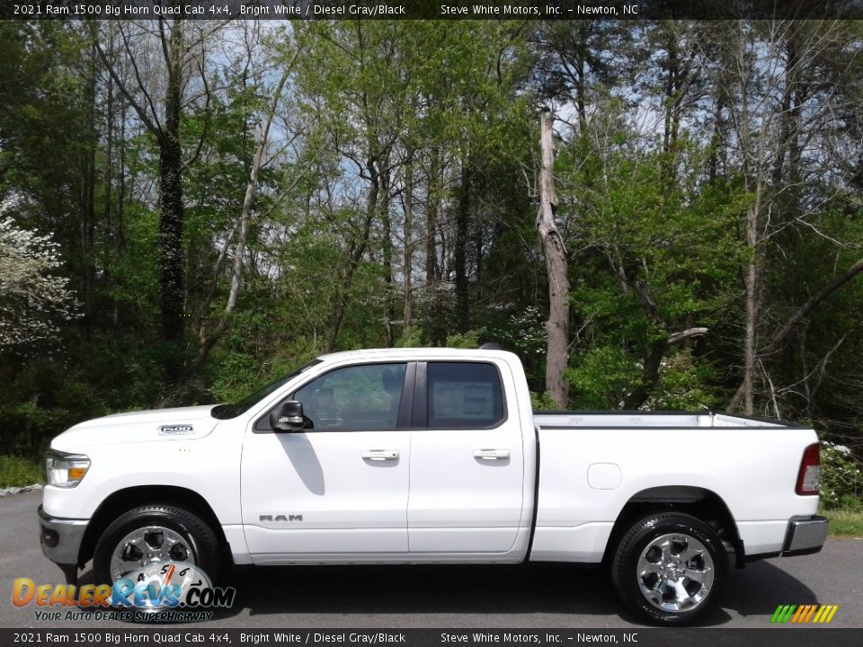 2021 Ram 1500 Big Horn Quad Cab 4x4 Bright White / Diesel Gray/Black Photo #1