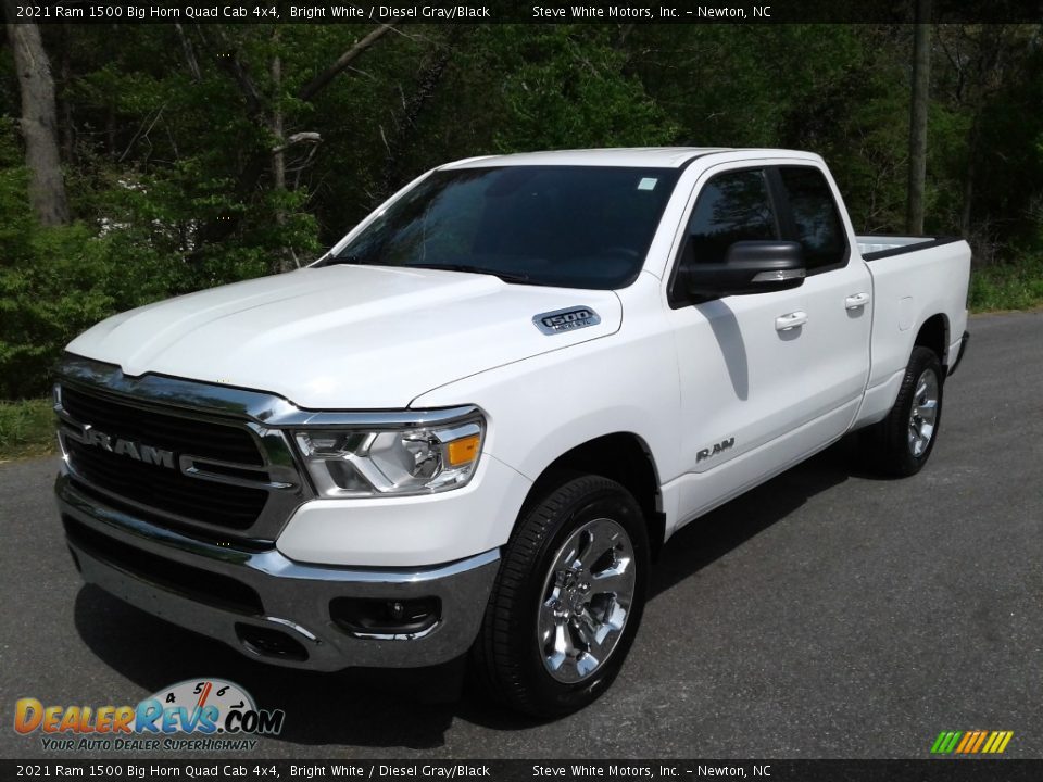 2021 Ram 1500 Big Horn Quad Cab 4x4 Bright White / Diesel Gray/Black Photo #2