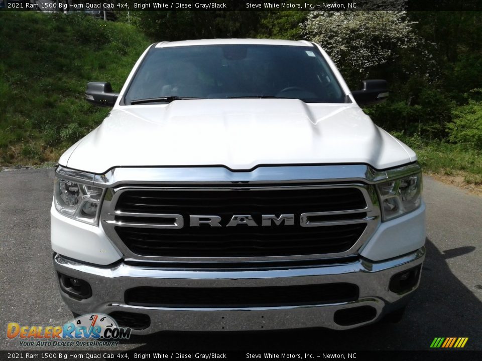 2021 Ram 1500 Big Horn Quad Cab 4x4 Bright White / Diesel Gray/Black Photo #3