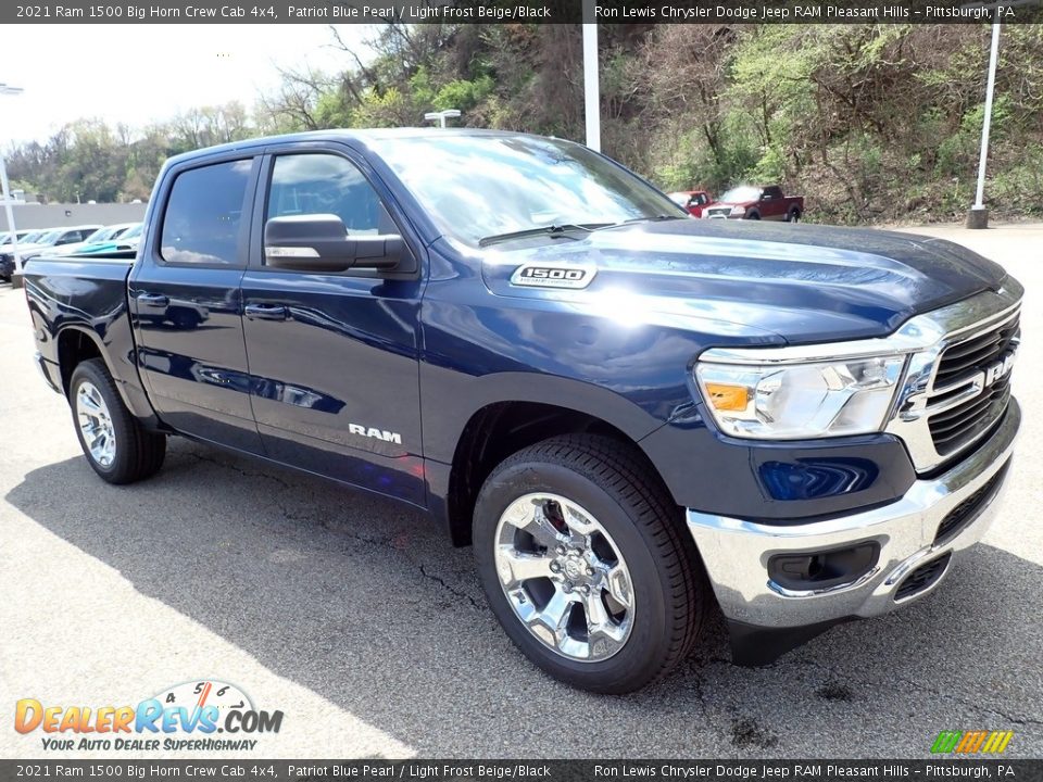 2021 Ram 1500 Big Horn Crew Cab 4x4 Patriot Blue Pearl / Light Frost Beige/Black Photo #7