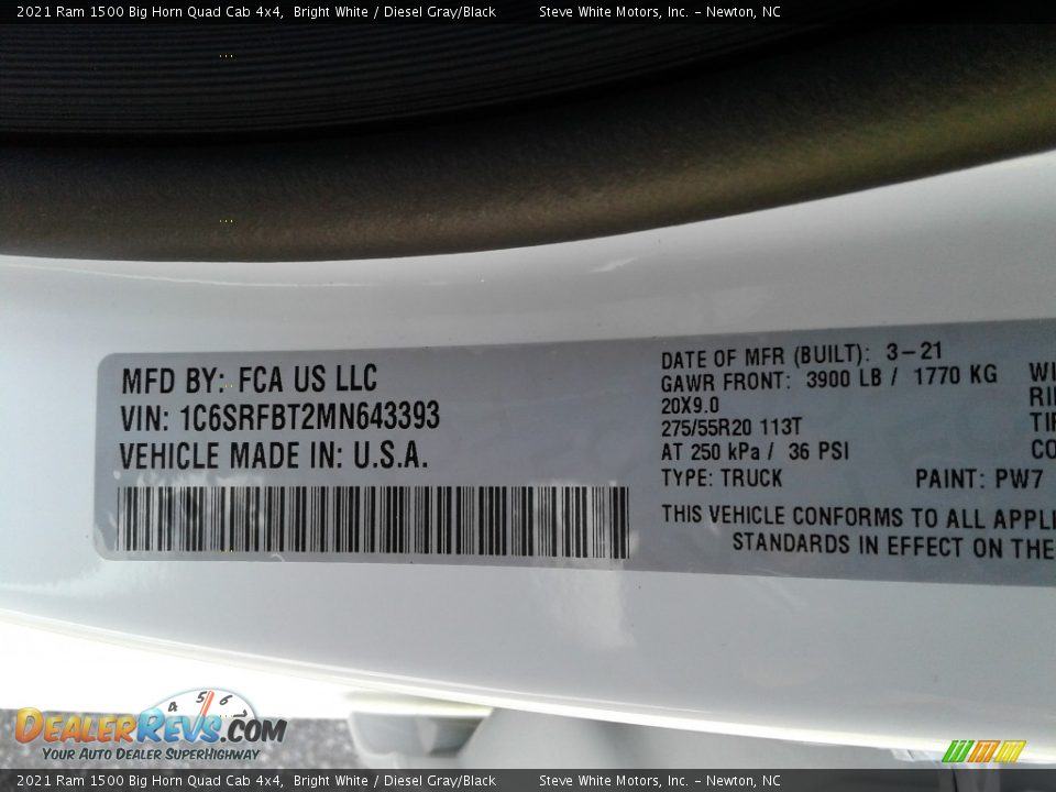 2021 Ram 1500 Big Horn Quad Cab 4x4 Bright White / Diesel Gray/Black Photo #10