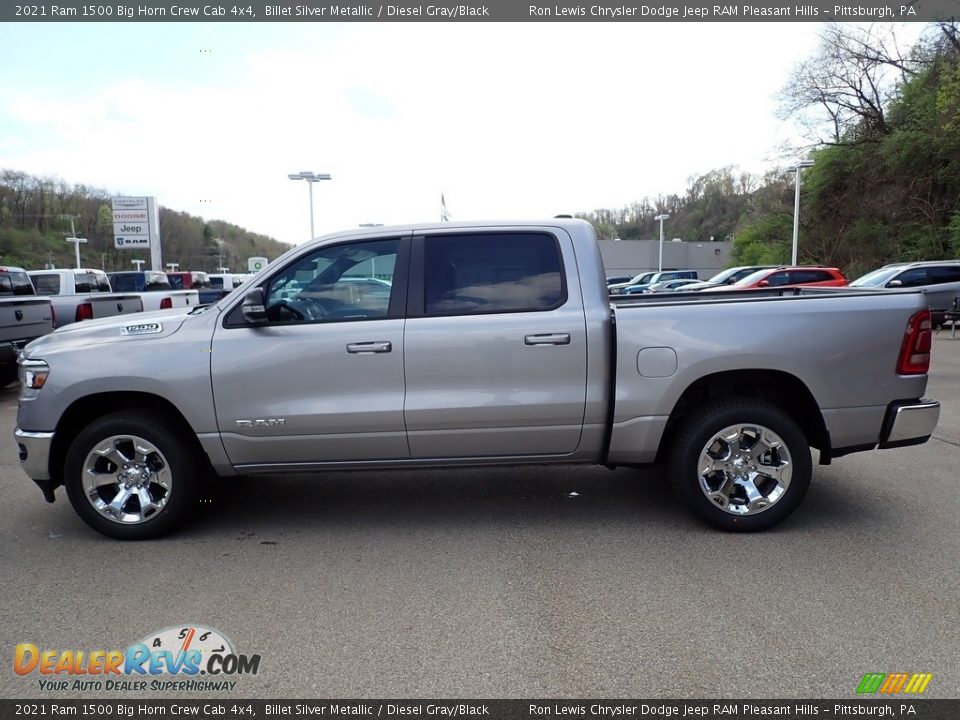 2021 Ram 1500 Big Horn Crew Cab 4x4 Billet Silver Metallic / Diesel Gray/Black Photo #2