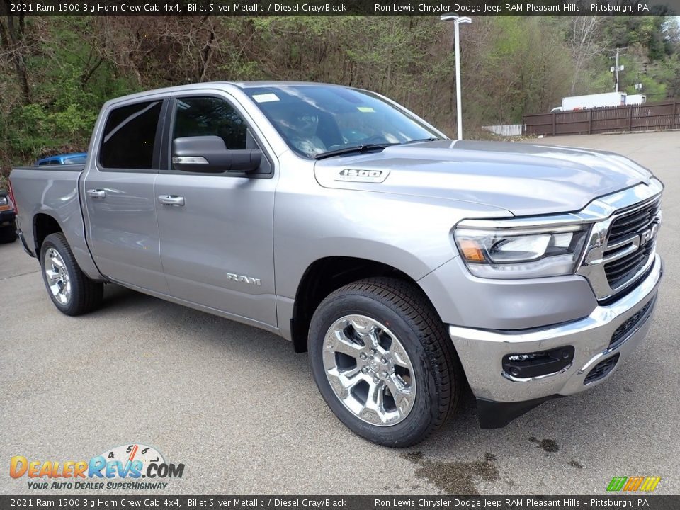 2021 Ram 1500 Big Horn Crew Cab 4x4 Billet Silver Metallic / Diesel Gray/Black Photo #7