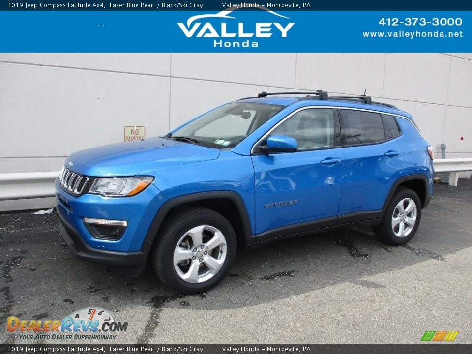 2019 Jeep Compass Latitude 4x4 Laser Blue Pearl / Black/Ski Gray Photo #1