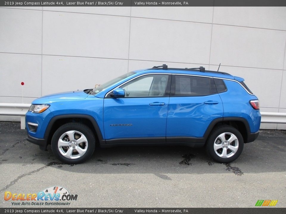 2019 Jeep Compass Latitude 4x4 Laser Blue Pearl / Black/Ski Gray Photo #2