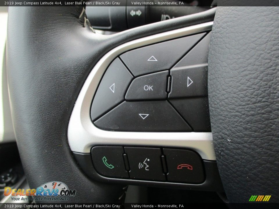 2019 Jeep Compass Latitude 4x4 Laser Blue Pearl / Black/Ski Gray Photo #17