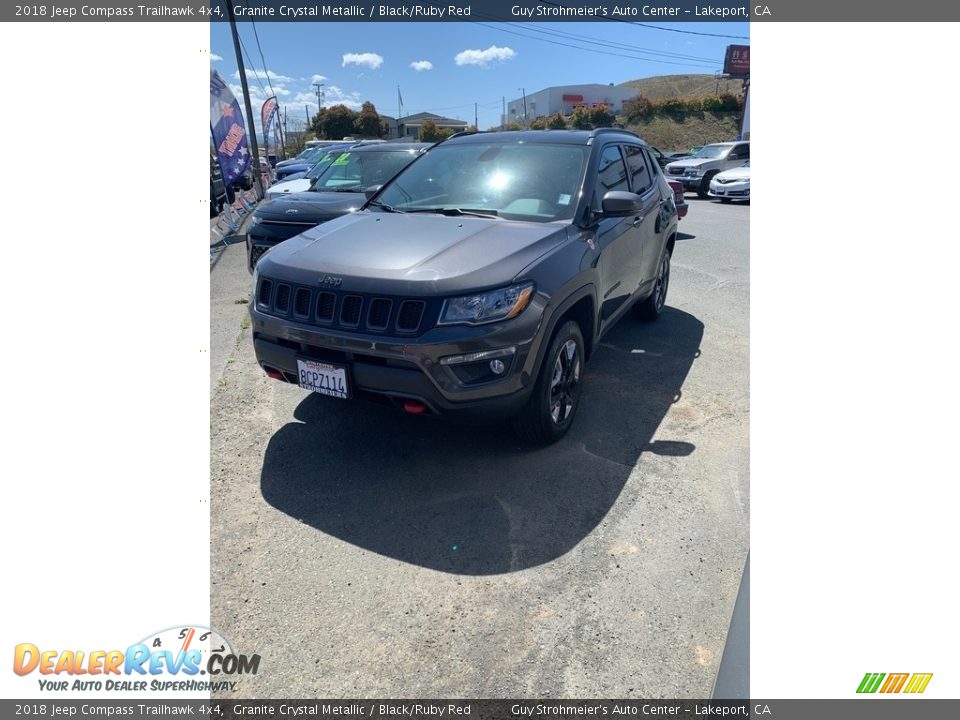 2018 Jeep Compass Trailhawk 4x4 Granite Crystal Metallic / Black/Ruby Red Photo #2