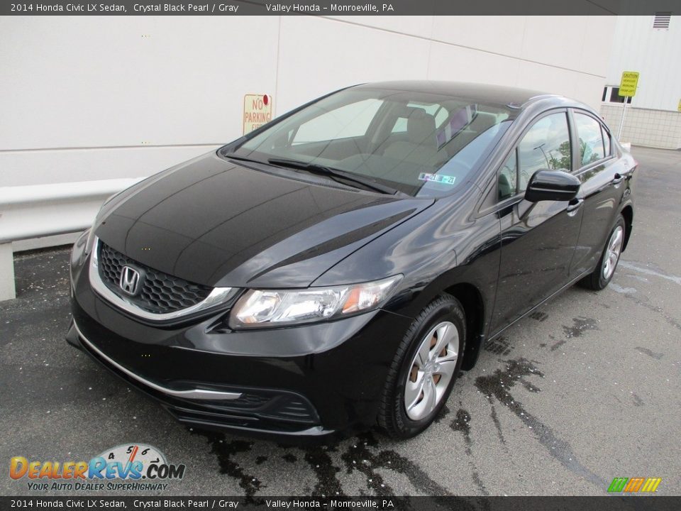 2014 Honda Civic LX Sedan Crystal Black Pearl / Gray Photo #9