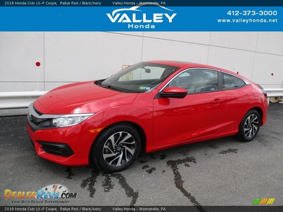 2018 Honda Civic LX-P Coupe Rallye Red / Black/Ivory Photo #1