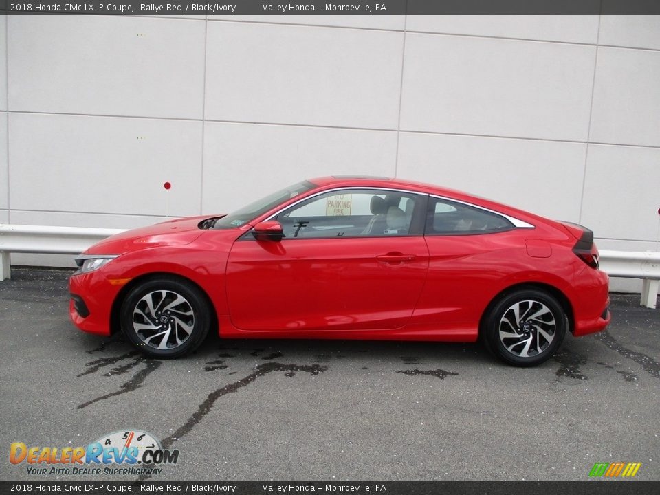 2018 Honda Civic LX-P Coupe Rallye Red / Black/Ivory Photo #2