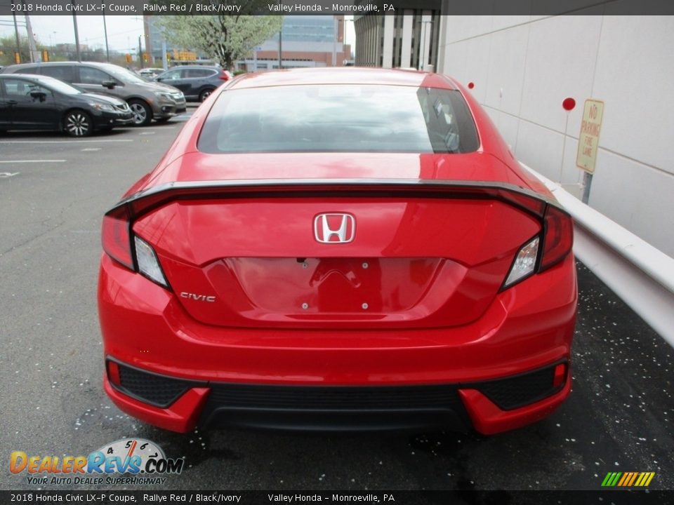 2018 Honda Civic LX-P Coupe Rallye Red / Black/Ivory Photo #4