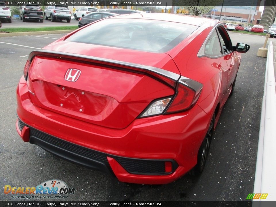 2018 Honda Civic LX-P Coupe Rallye Red / Black/Ivory Photo #5