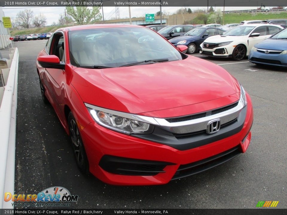 2018 Honda Civic LX-P Coupe Rallye Red / Black/Ivory Photo #6