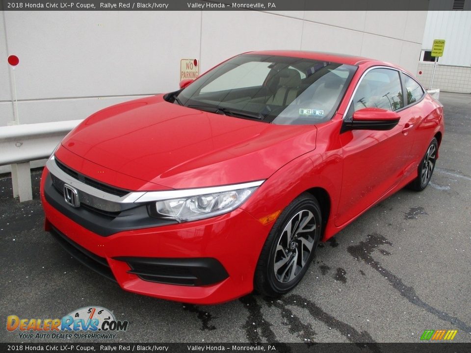 2018 Honda Civic LX-P Coupe Rallye Red / Black/Ivory Photo #8