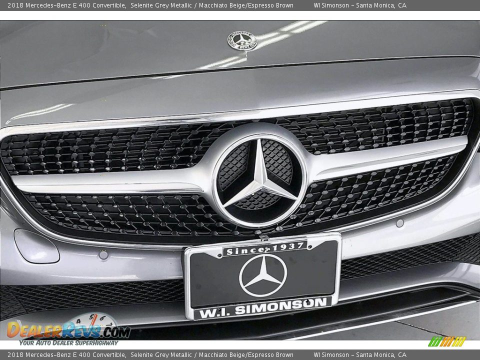 2018 Mercedes-Benz E 400 Convertible Selenite Grey Metallic / Macchiato Beige/Espresso Brown Photo #30