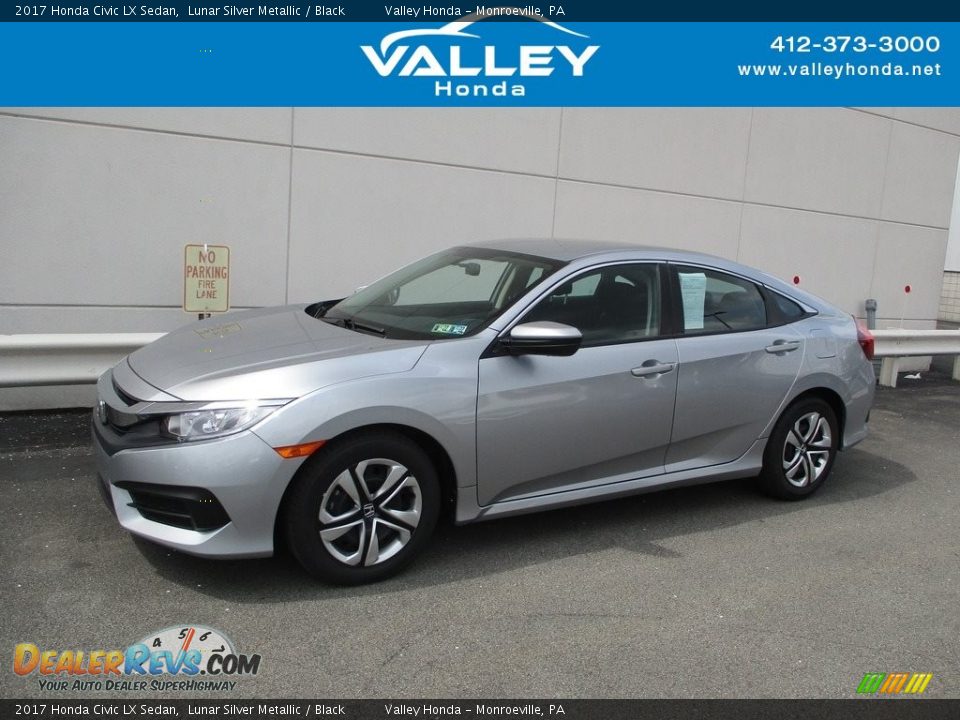2017 Honda Civic LX Sedan Lunar Silver Metallic / Black Photo #1