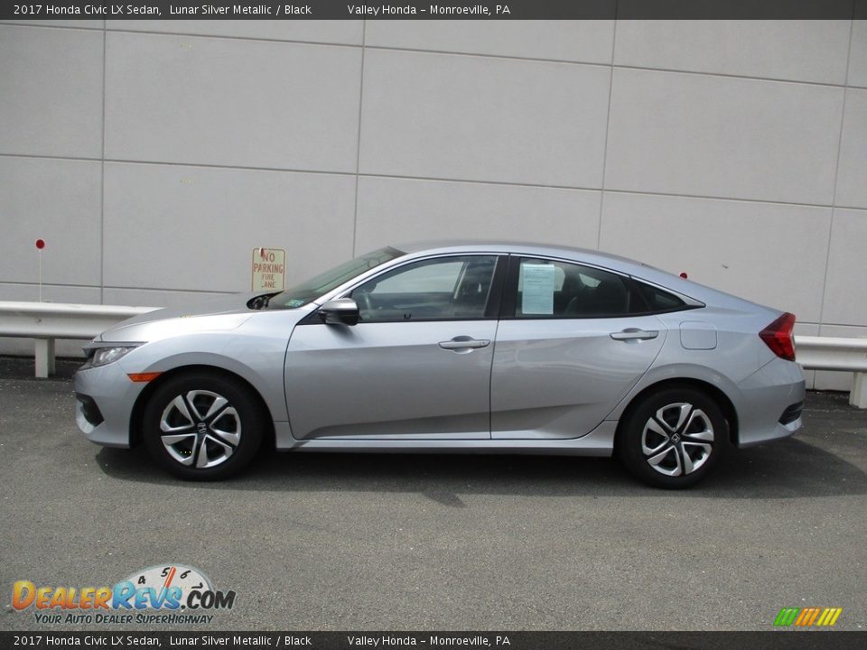 2017 Honda Civic LX Sedan Lunar Silver Metallic / Black Photo #2