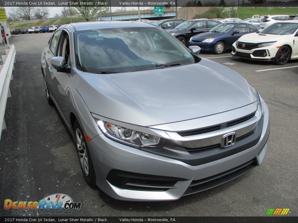 2017 Honda Civic LX Sedan Lunar Silver Metallic / Black Photo #7