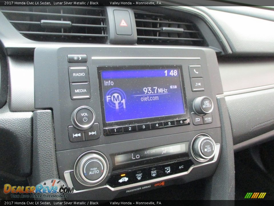 2017 Honda Civic LX Sedan Lunar Silver Metallic / Black Photo #14