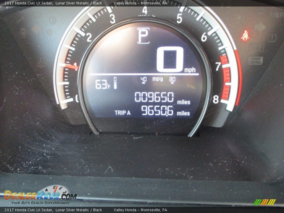 2017 Honda Civic LX Sedan Lunar Silver Metallic / Black Photo #20
