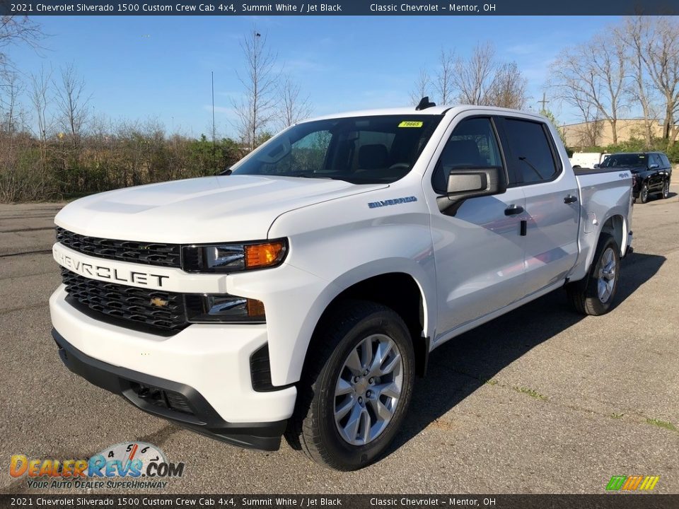 2021 Chevrolet Silverado 1500 Custom Crew Cab 4x4 Summit White / Jet Black Photo #1