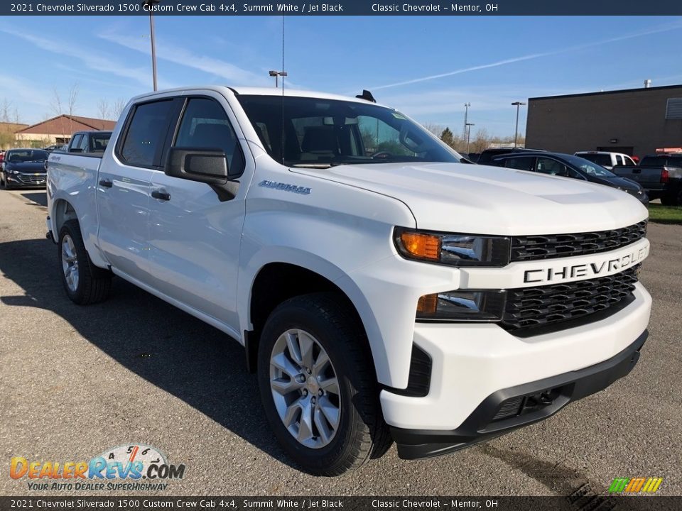 2021 Chevrolet Silverado 1500 Custom Crew Cab 4x4 Summit White / Jet Black Photo #2