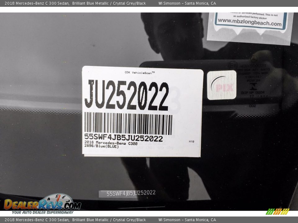 2018 Mercedes-Benz C 300 Sedan Brilliant Blue Metallic / Crystal Grey/Black Photo #11