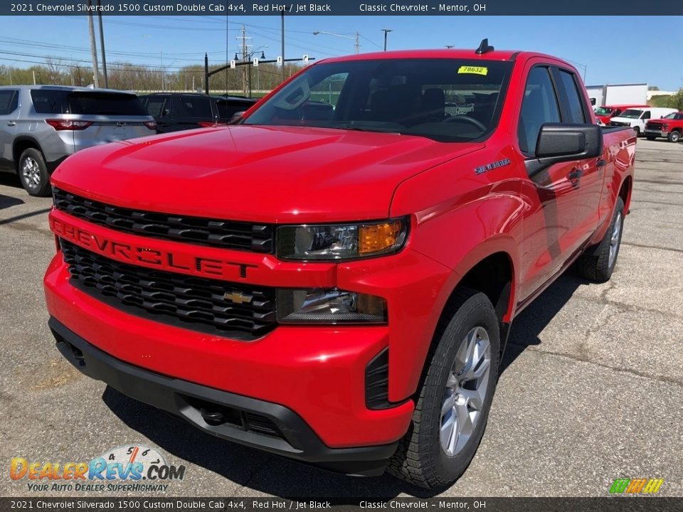 2021 Chevrolet Silverado 1500 Custom Double Cab 4x4 Red Hot / Jet Black Photo #1