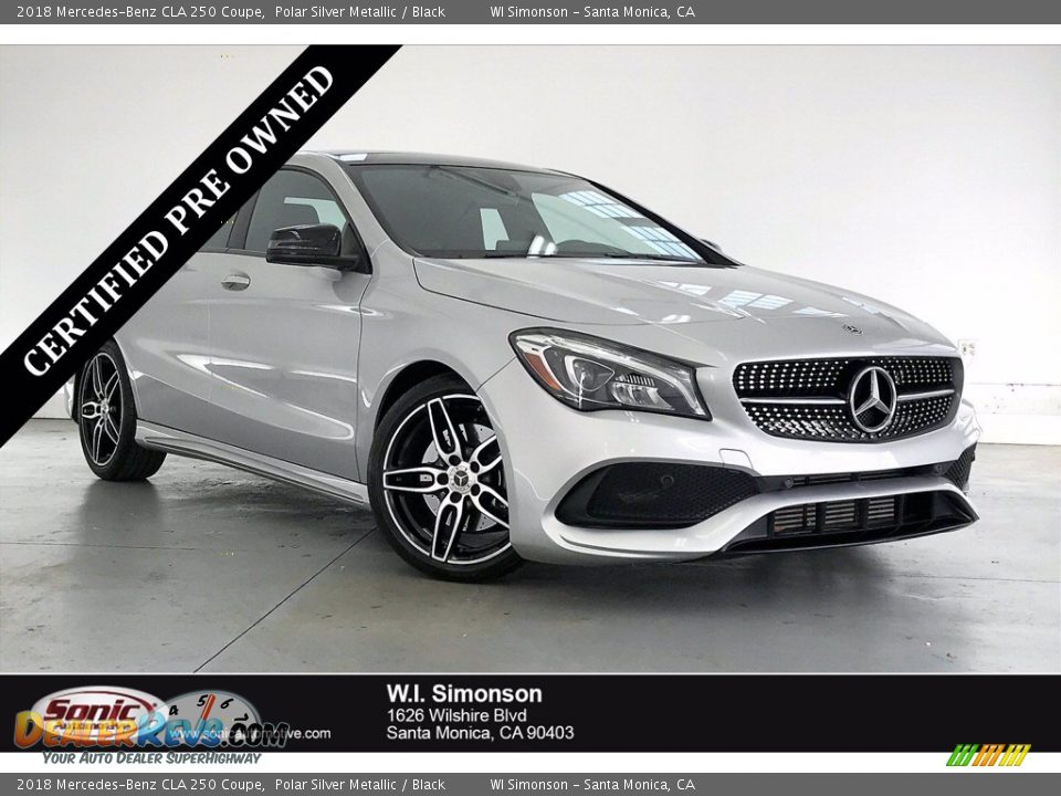 2018 Mercedes-Benz CLA 250 Coupe Polar Silver Metallic / Black Photo #1